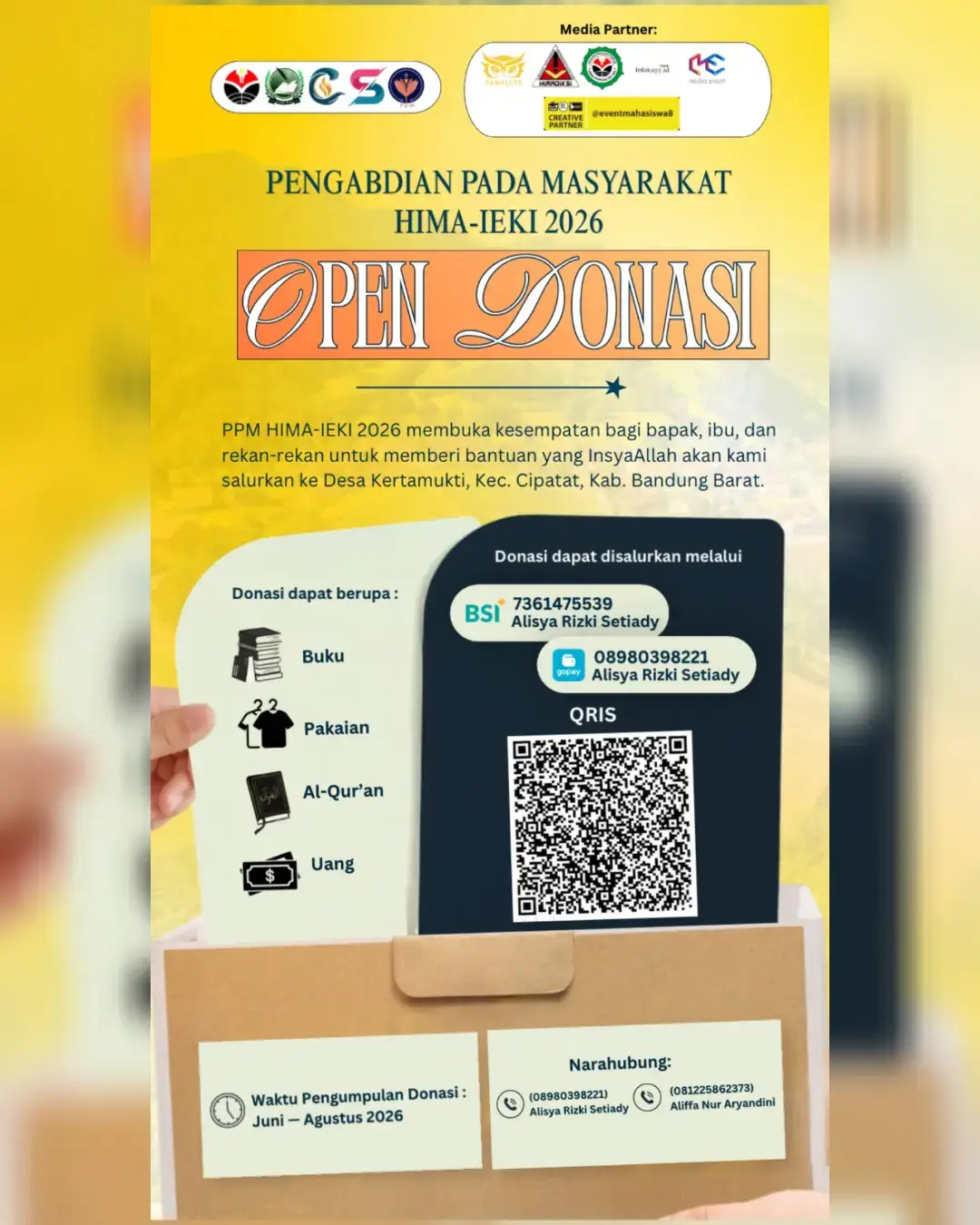 OPEN DONASI: PENGABDIAN PADA MASYARAKAT HIMA-IEKI 2026