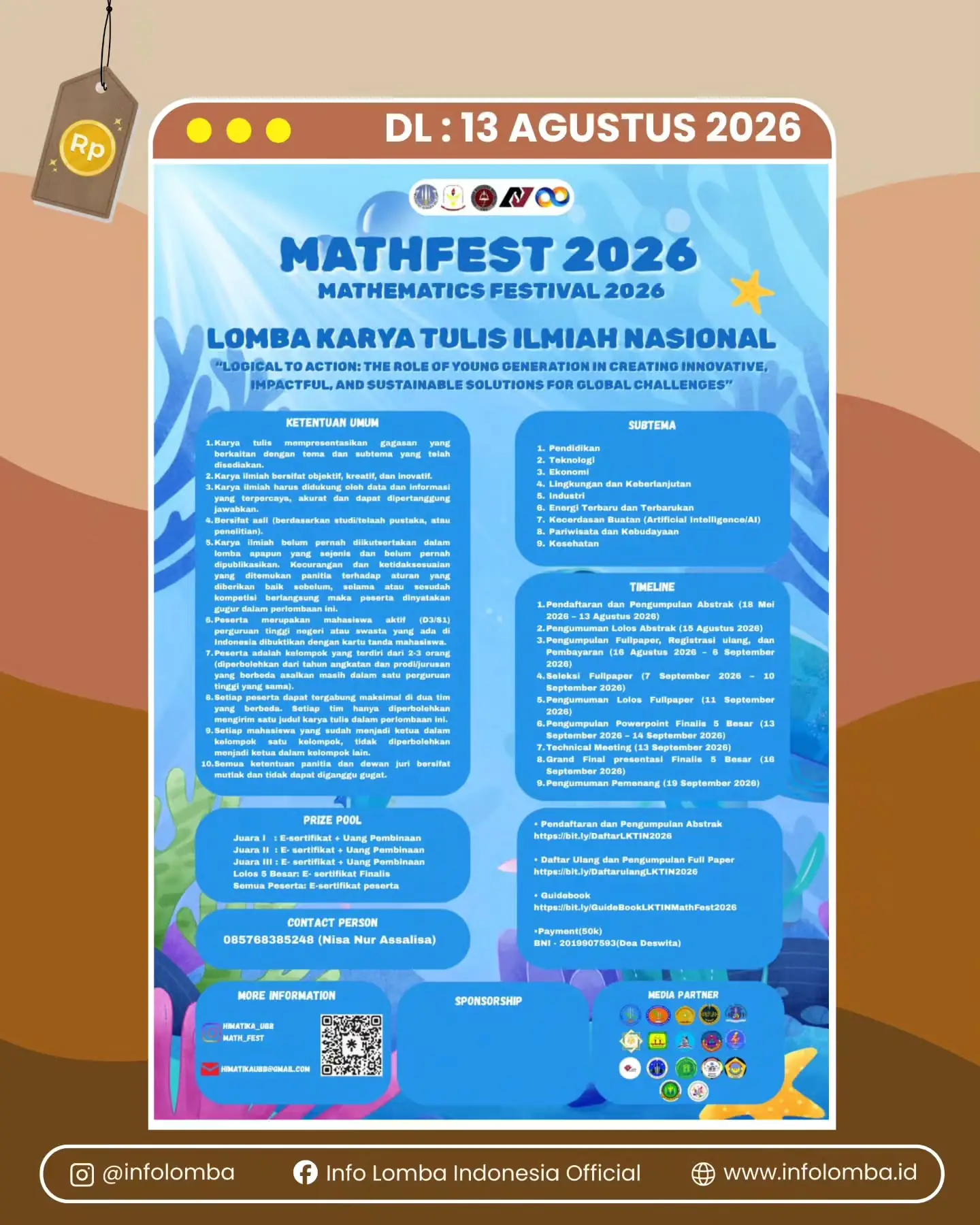 MATHFEST 2026: Lomba Karya Tulis Ilmiah Nasional