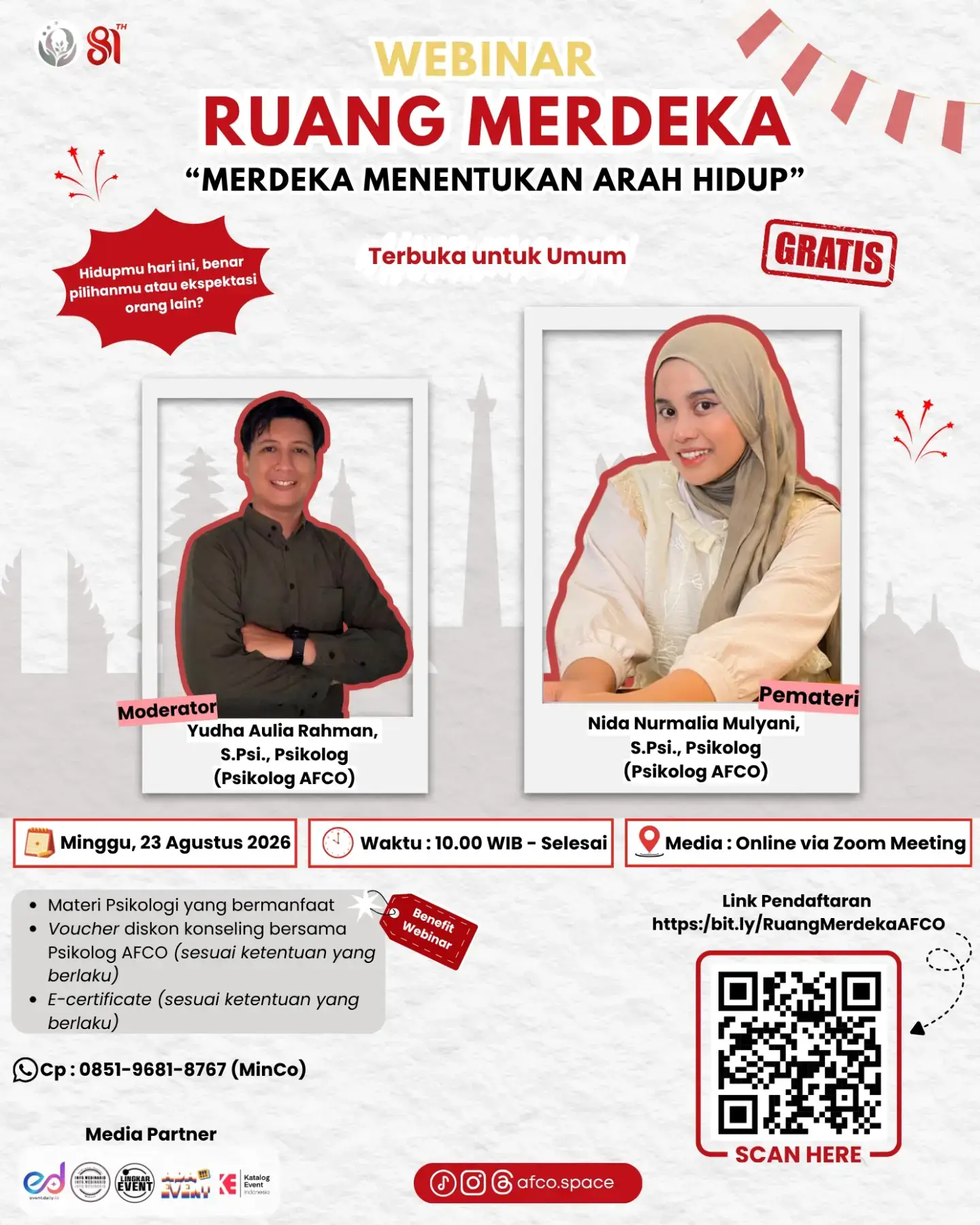 Webinar Ruang Merdeka: Merdeka Menentukan Arah Hidup